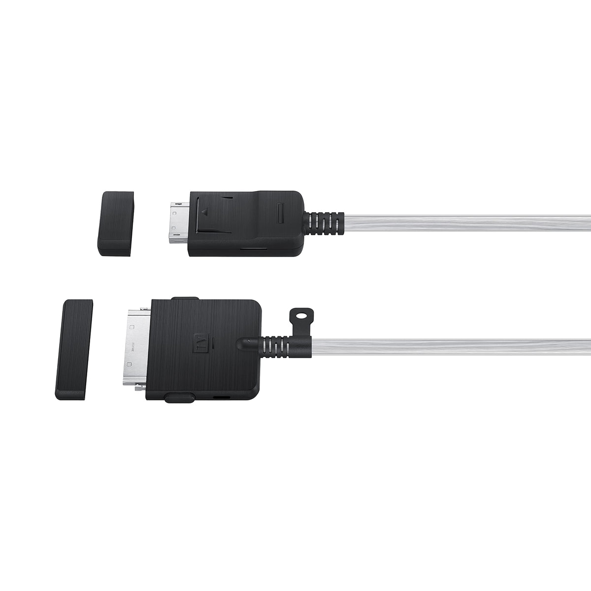 Samsung One Connect Cable end connector detail showing secure fit benefit