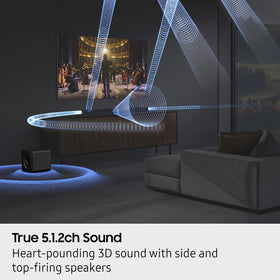 Samsung Q800F subwoofer with an 8-inch passive radiator for deep bass