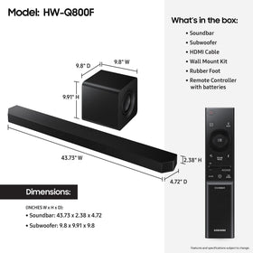 Samsung Q800F top-firing drivers add height effects for Atmos