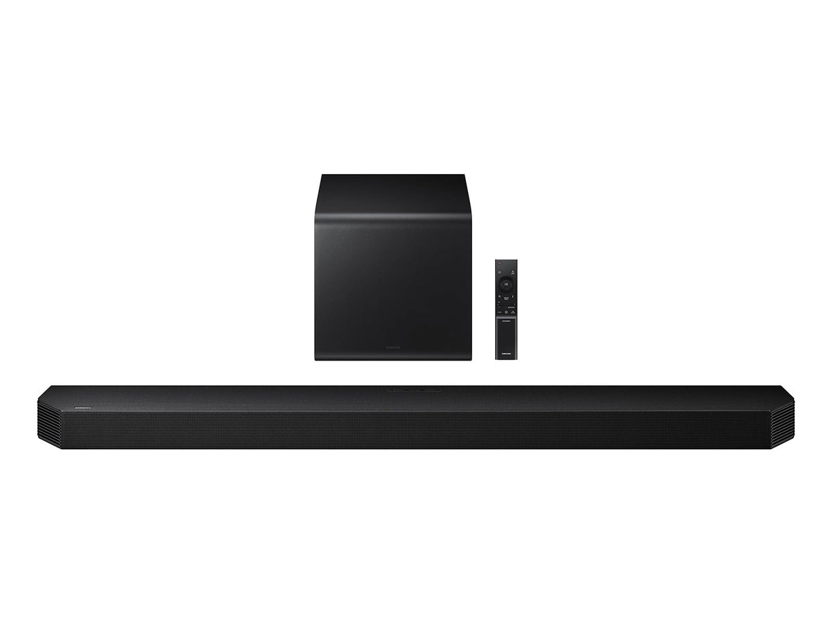 Samsung Q800H soundbar front view delivering immersive 5.1.2ch sound for living room