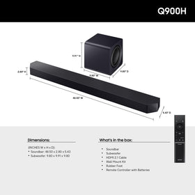 Samsung Q900H wireless subwoofer enables room-filling bass with minimal cables