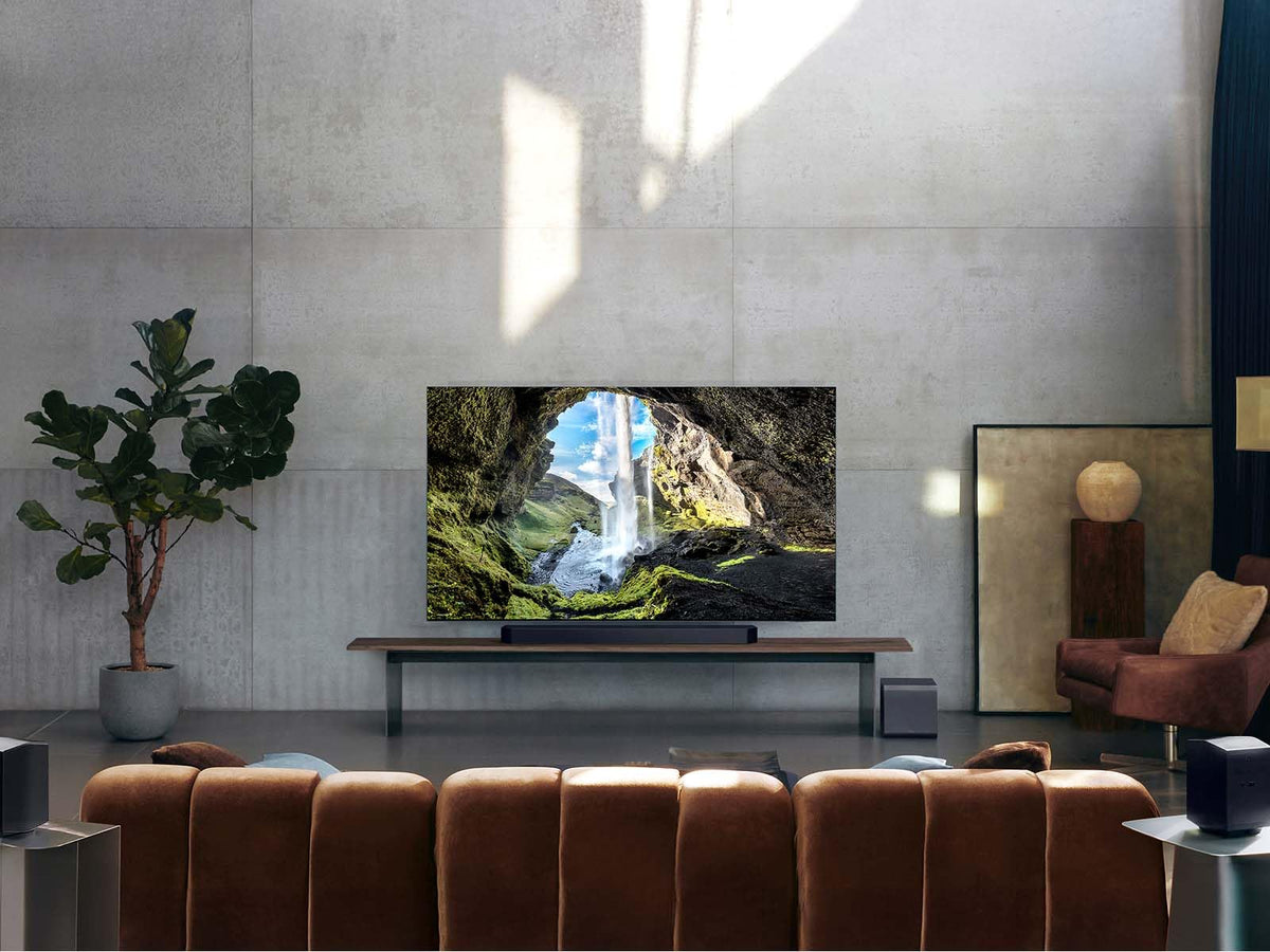 Samsung Q990F room calibration mic tunes sound to your space.
