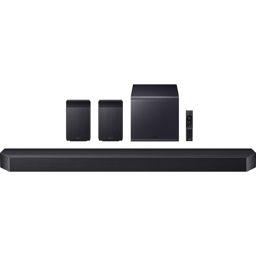 Samsung Q990F wireless subwoofer delivering deep bass for action scenes