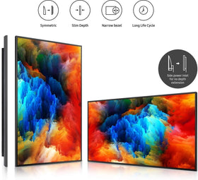 Slim design and cable management of Samsung QB65R signage