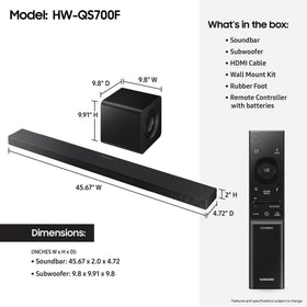 Samsung HW-QS700F wall-mount setup scene for flexible placement