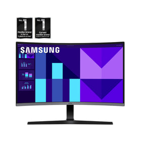 Samsung S3 27-inch curved monitor side view ideal for compact desks