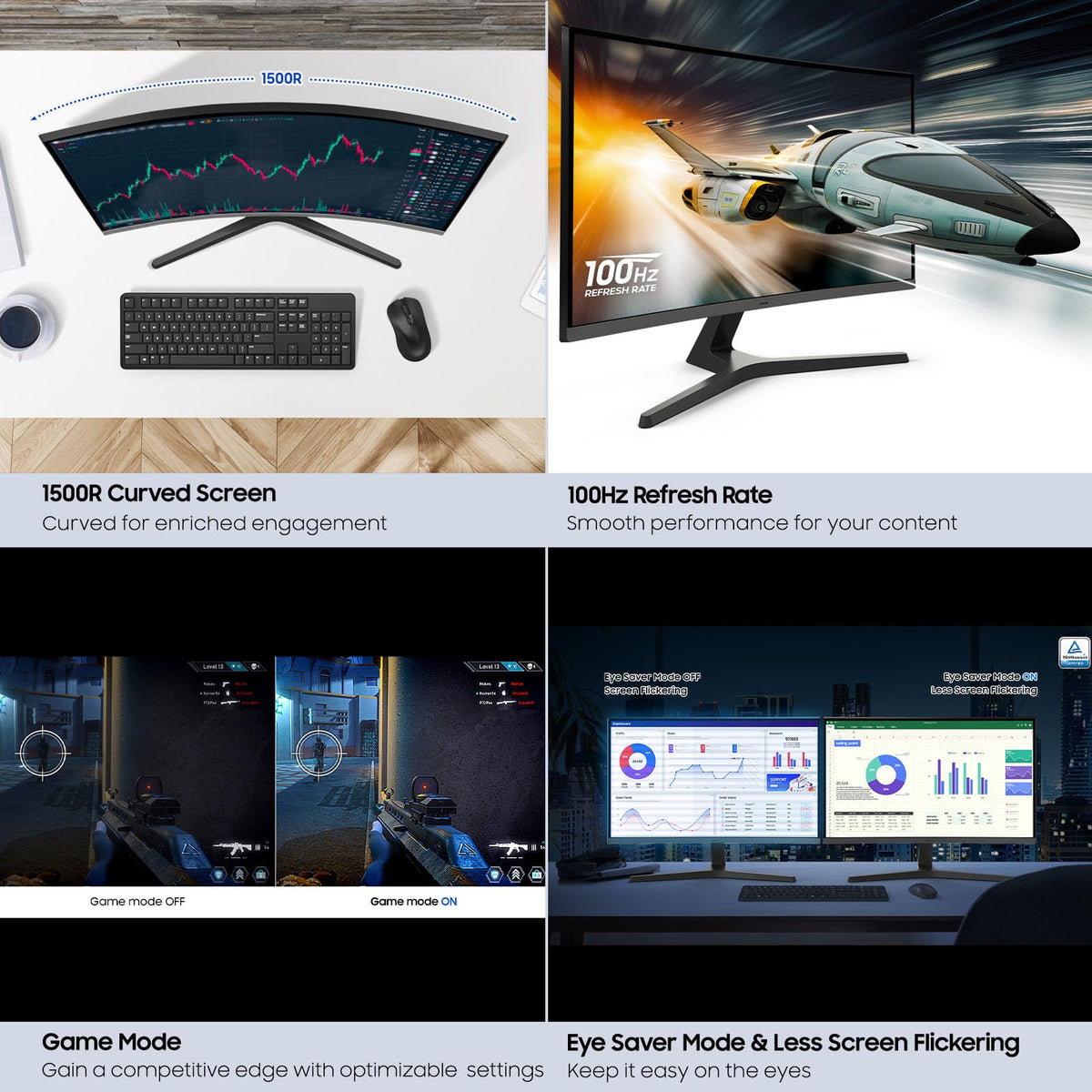 Samsung S3 1800R curved screen creates immersive viewing