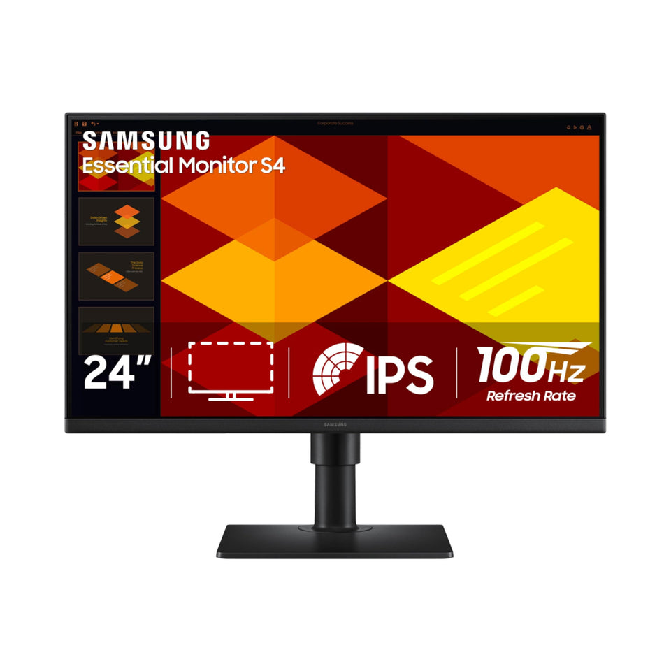 Samsung S40GD borderless monitor with IPS panel for consistent color across angles.