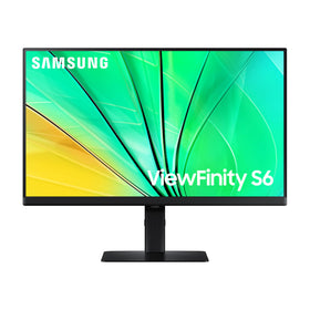 Samsung S60D easy setup stand shows tool-free assembly for a clutter-free workspace.