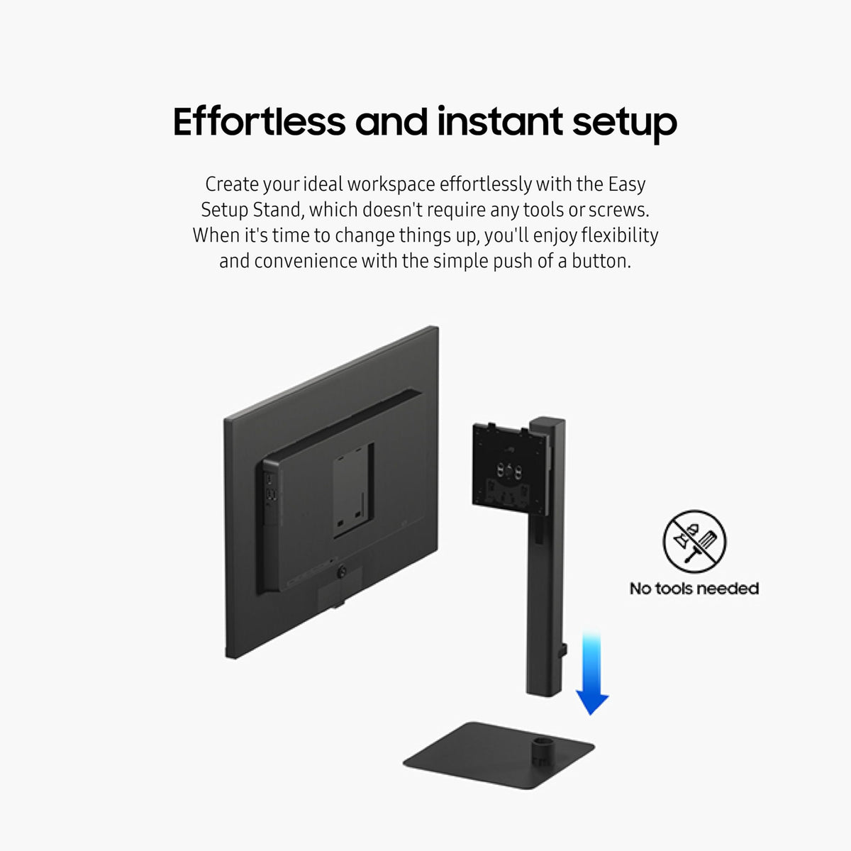 Samsung S60D ergonomic tilt and pivot for comfortable long sessions.