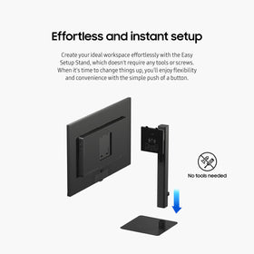 Samsung S60D ergonomic tilt and pivot for comfortable long sessions.