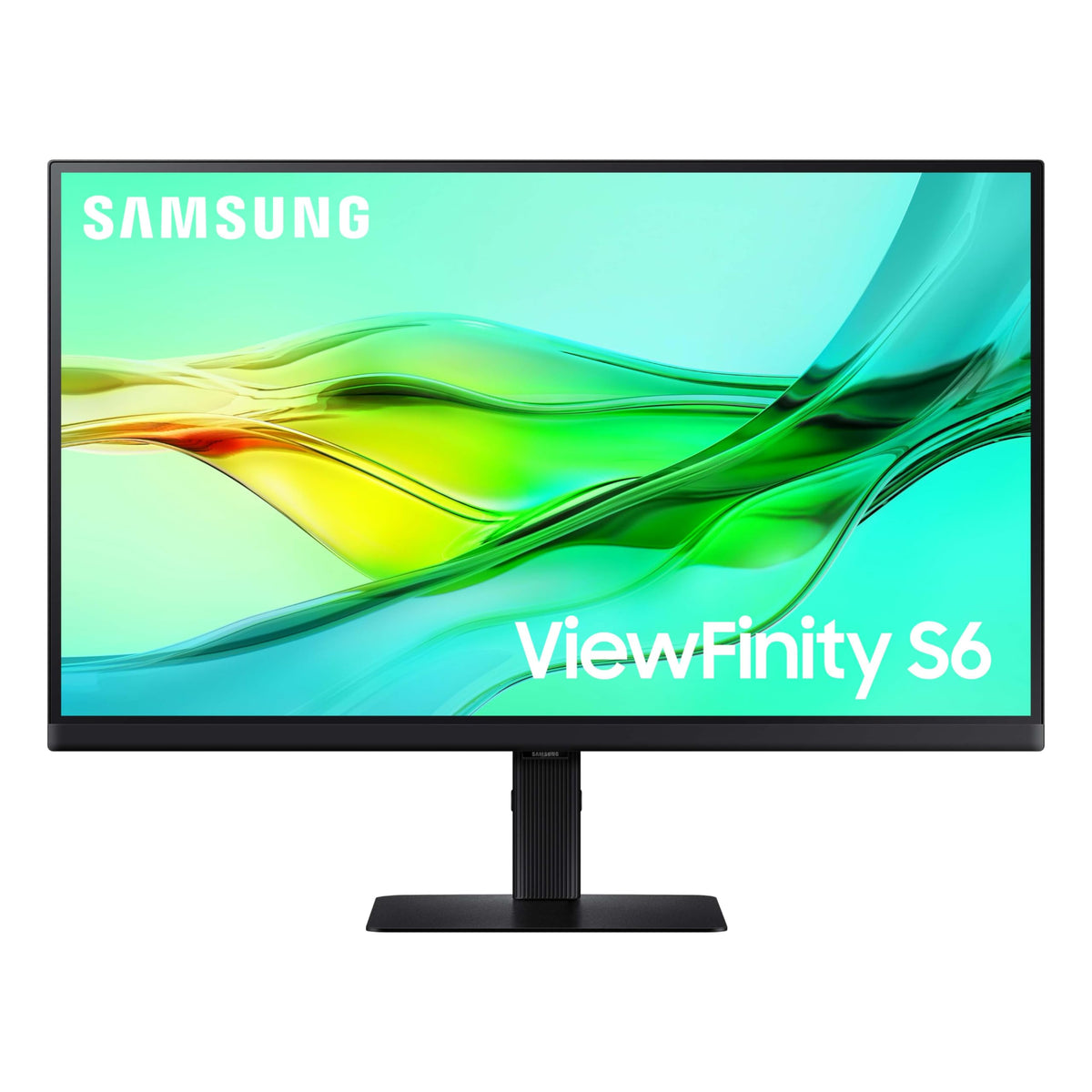 Samsung S60UD front view highlighting the wide 27-inch display for immersive productivity.