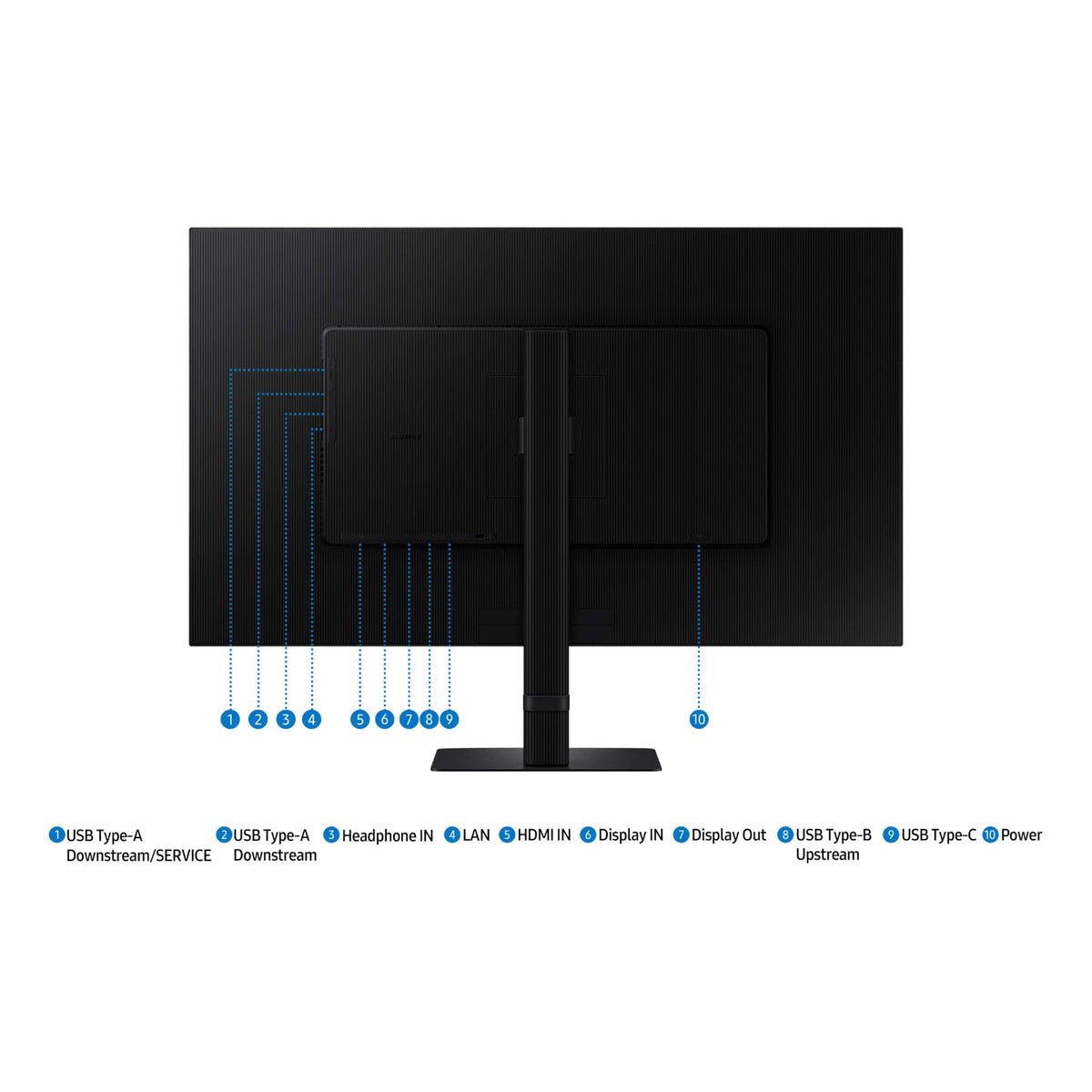 Samsung S60UD height-adjustable ergonomic stand for comfortable viewing