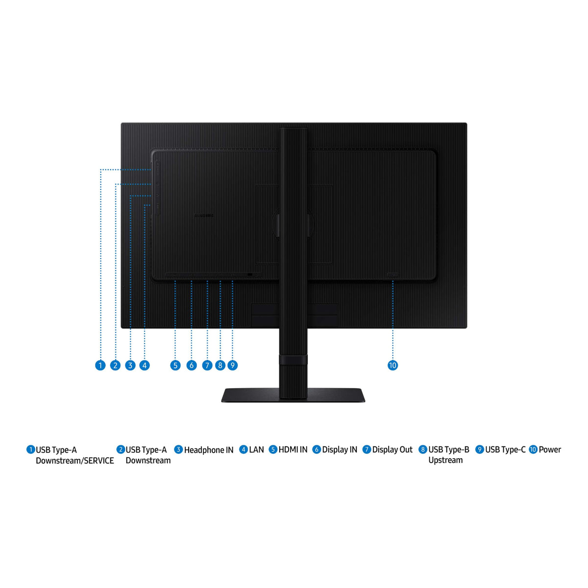 Samsung S60UD height-adjustable stand offering versatile viewing angles