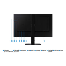 Samsung S60UD height-adjustable stand offering versatile viewing angles