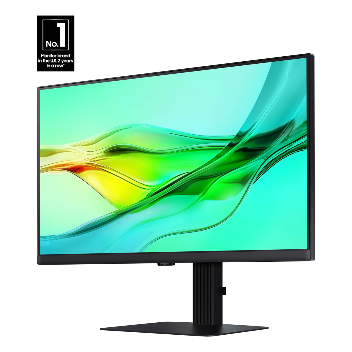 Samsung S60UD side angle highlighting ergonomic tilt for comfortable viewing