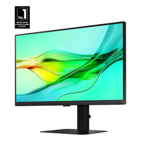 Samsung S60UD side angle highlighting ergonomic tilt for comfortable viewing