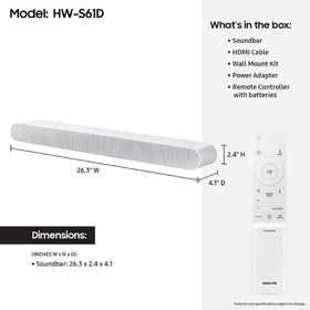 Samsung S61D back ports detail for easy wireless setup and connectivity