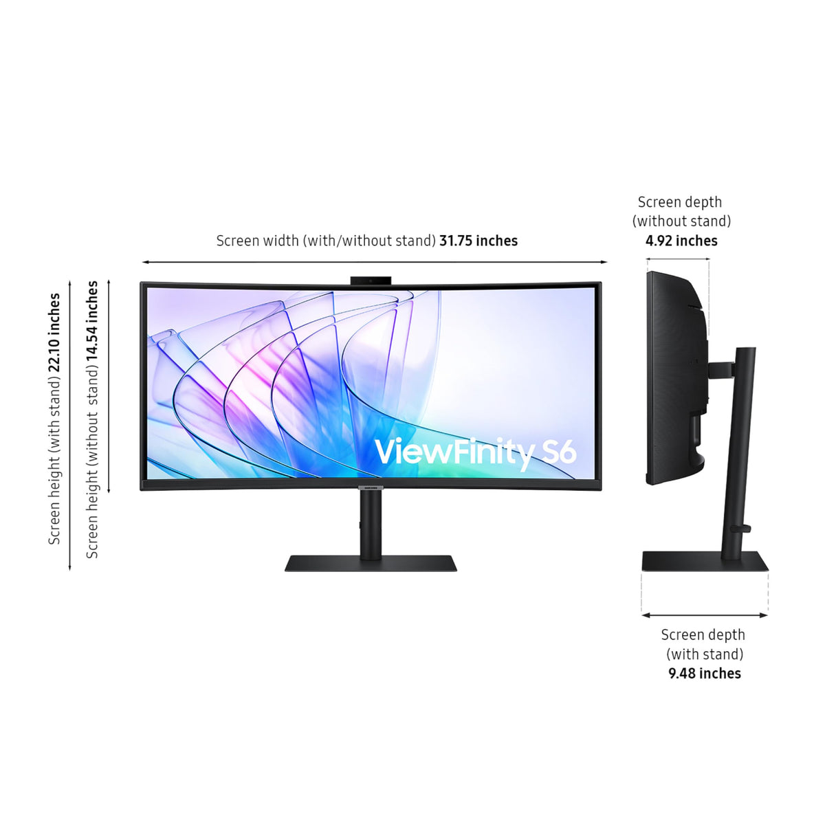 Samsung ViewFinity S65VC HDR10 colors for true-to-life contrast and depth.