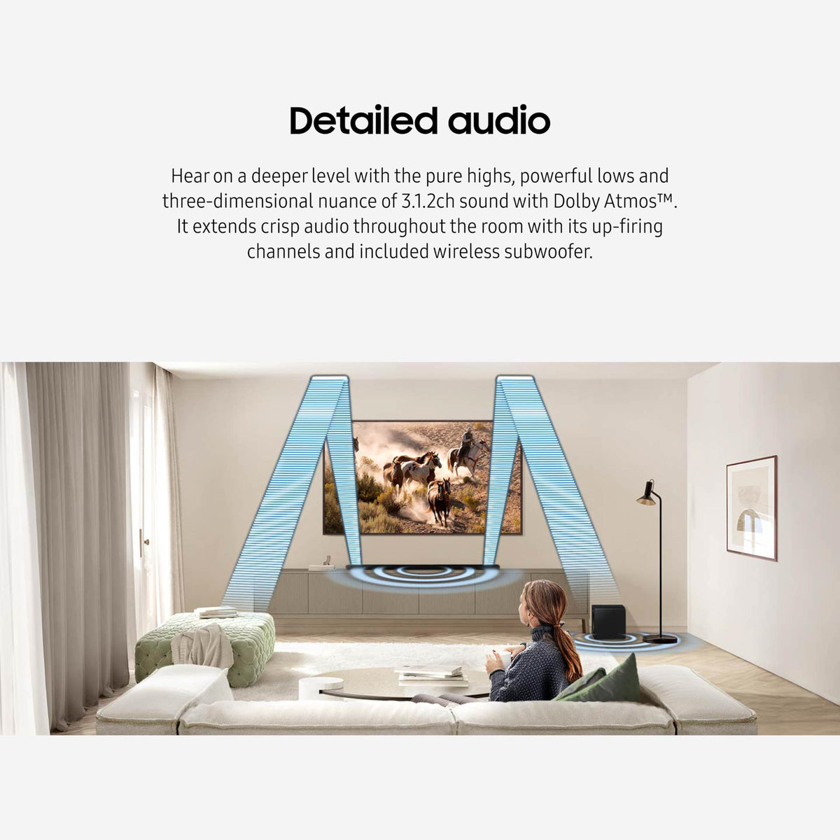 Samsung S800D adaptive sound enhances dialogue across scenes and volumes