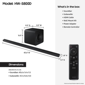 Samsung S800D wireless subwoofer adds deep bass without extra cables