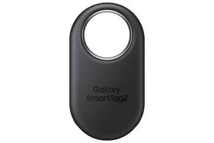 Samsung SmartTag2 front view showing compact tracker and keyring benefit