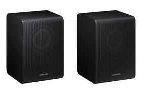 Samsung SWA-9250S rear connection cable highlights wired interlink between speakers