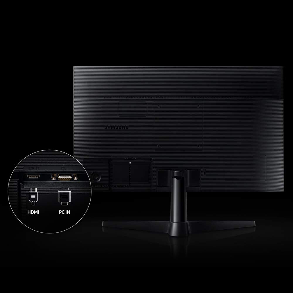 Samsung T350 dark blue gray finish on a clean desk setup.