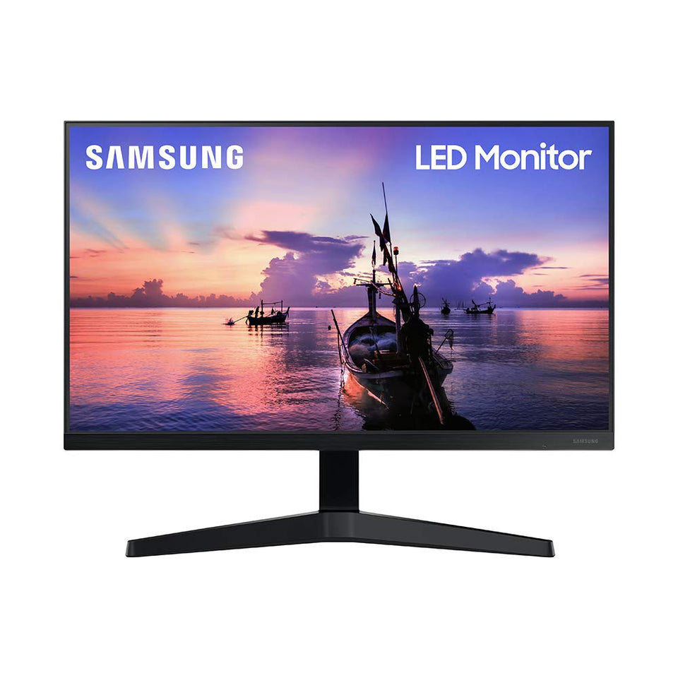 Samsung 24in T350 monitor front view showing slim profile for space-saving setup.