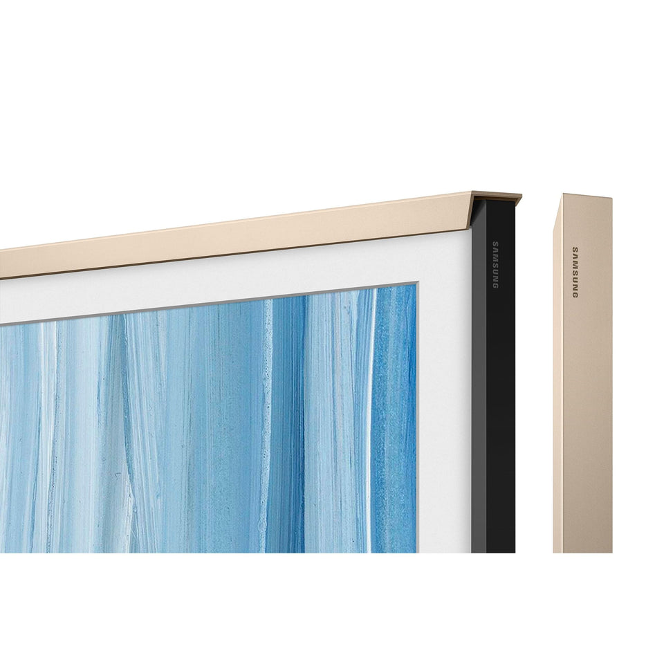 Samsung The Frame 32-inch bezel in Sand Gold Metal adds gallery-style elegance and quick color change.
