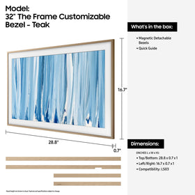 Samsung The Frame 32-inch Magnetic bezel attachment enables fast, tool-free swaps.