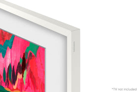 Samsung The Frame 65-inch beveled white in-room view showcases refined styling options