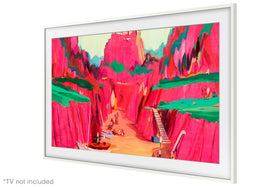 Samsung The Frame 65-inch modern white in-room view highlights versatile décor