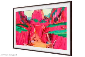 Samsung The Frame beveled white bezel offers a classic edge with subtle sophistication
