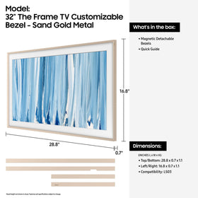 Samsung The Frame Modern White bezel enhances room ambiance with magnetic attachment.