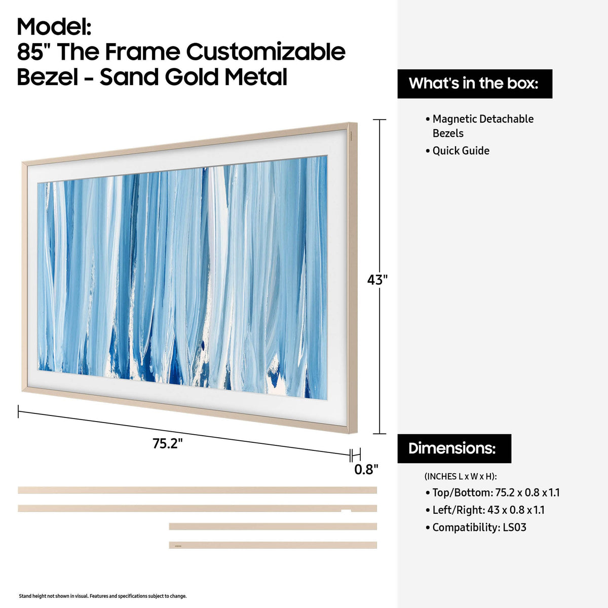Samsung The Frame Modern White bezel creates bright, minimalist décor that adapts with content