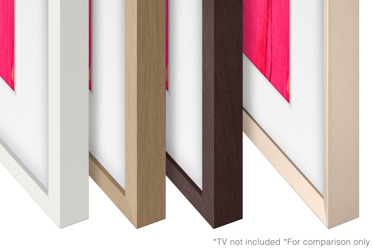 Samsung The Frame modern beige bezel blends softly with neutral interiors