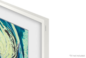 Samsung bezel shown above sofa to convey scale and room placement