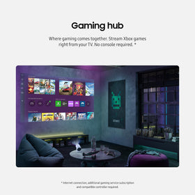 Samsung The Freestyle 2nd Gen projection setup shown for large-screen viewing.