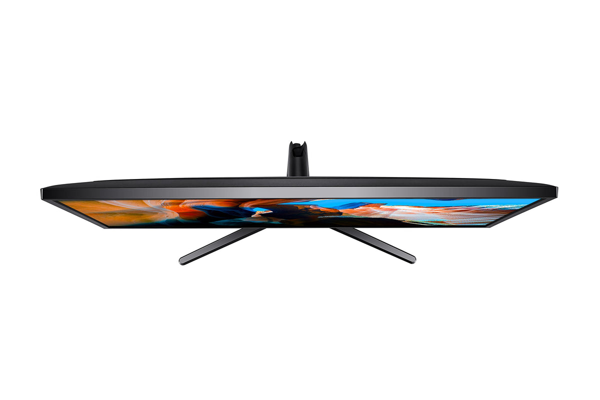Samsung UJ59 setup in multi-tasking mode supports two devices and multiple windows.