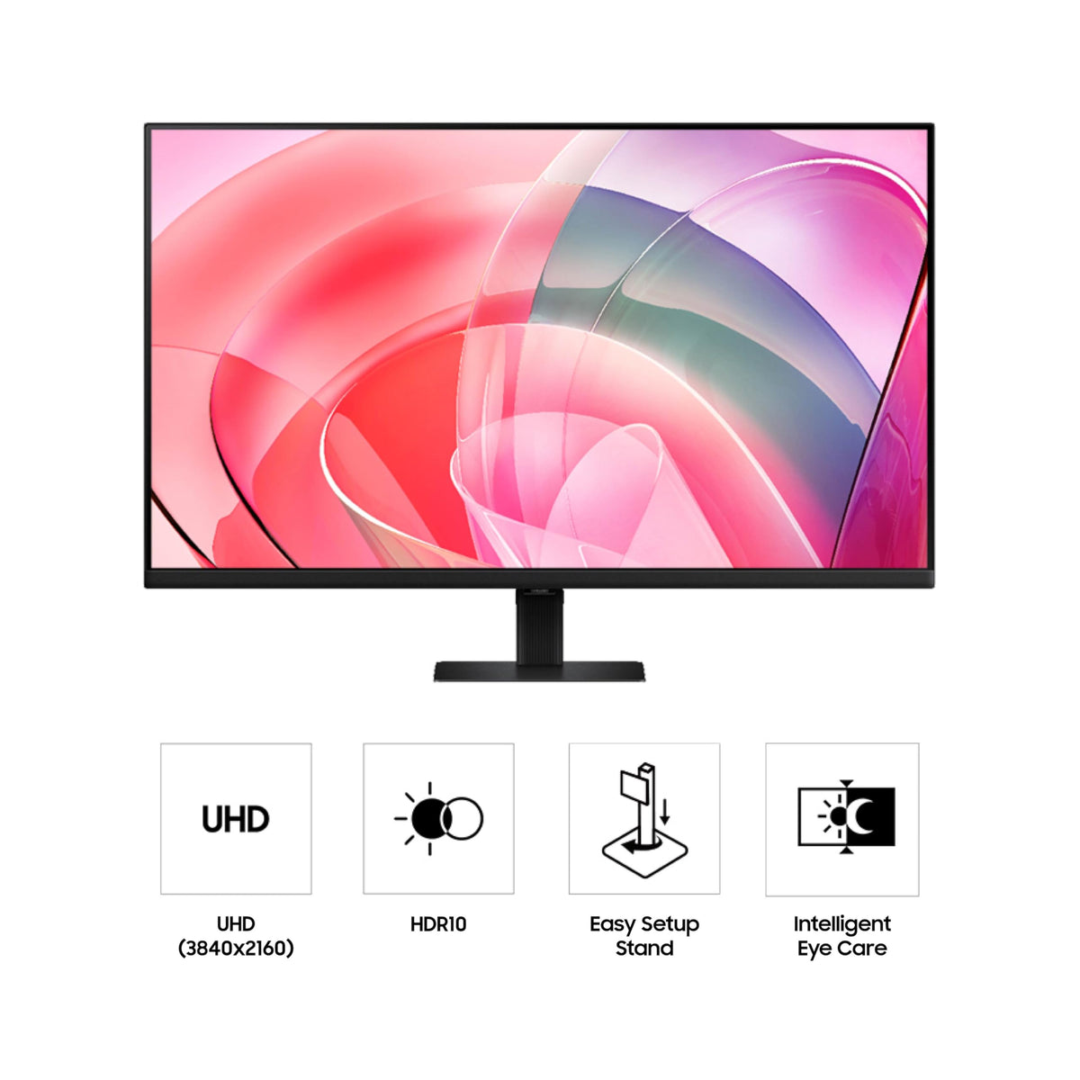 Samsung ViewFinity S7 32 angled view demonstrates ergonomic tilt for comfort.