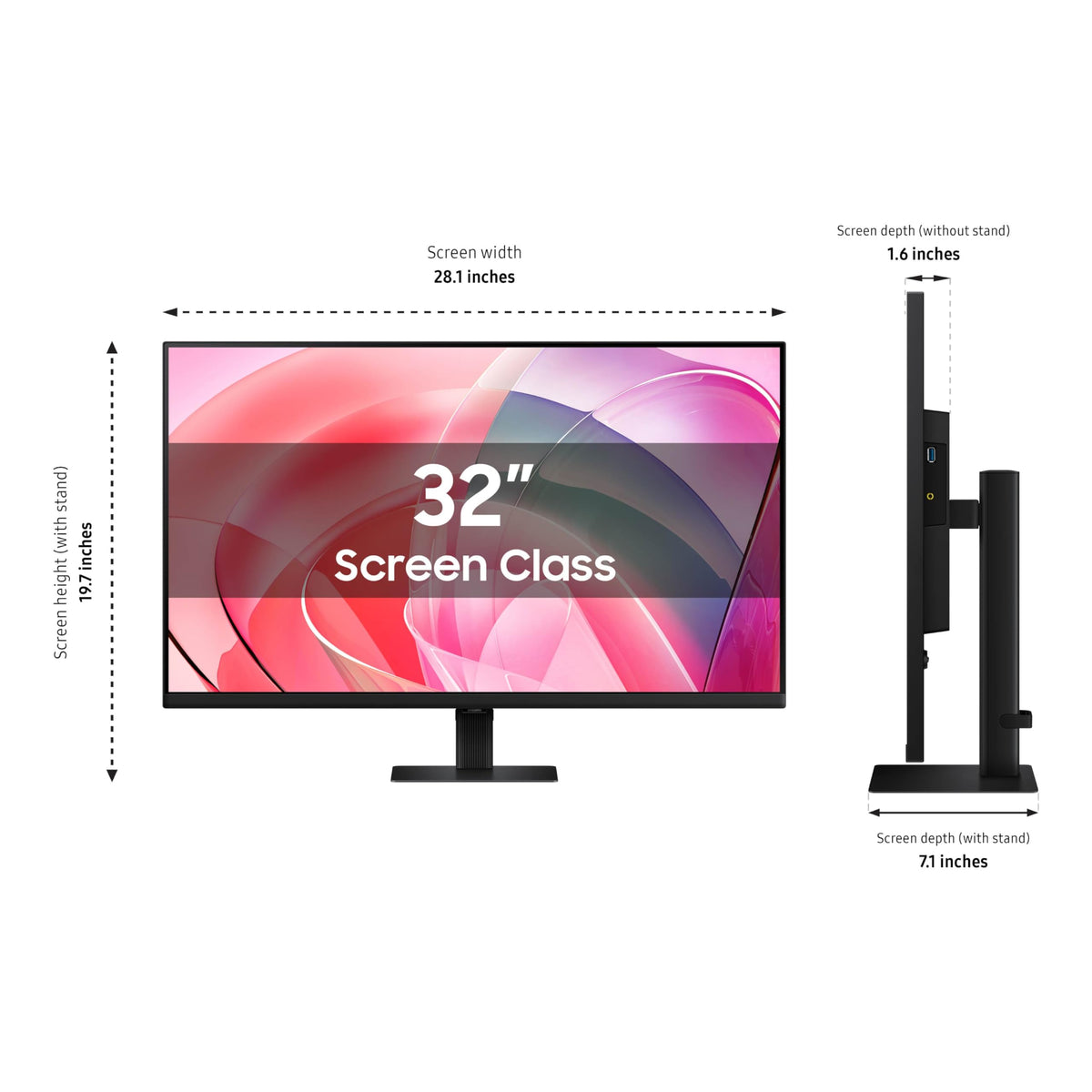 Samsung ViewFinity S7 32 recycled plastic packaging and eco-conscious design.