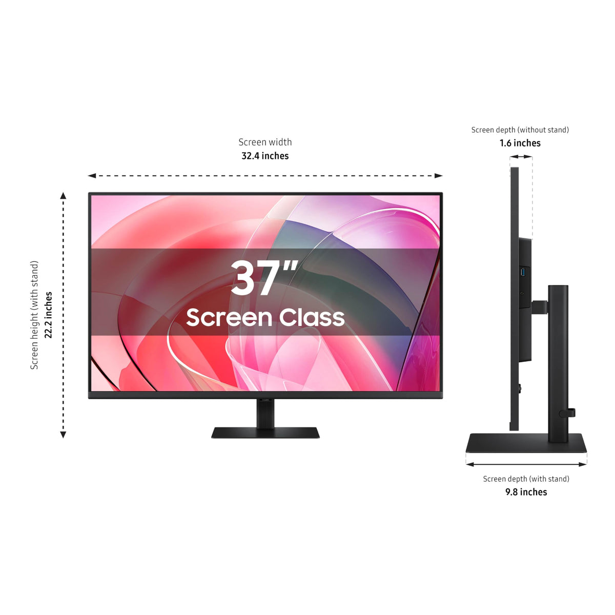Samsung ViewFinity S7 Easy Setup Stand enables tool-free workstation assembly.