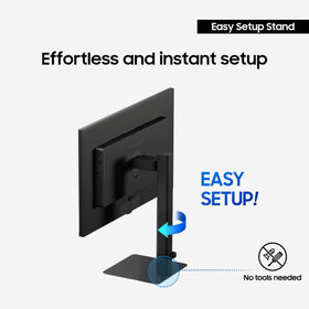 Samsung ViewFinity S8 Easy Setup Stand enables tool-free mounting.