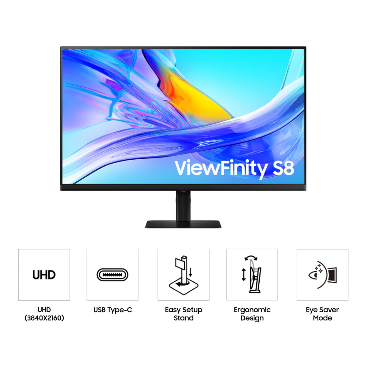 Samsung ViewFinity S8 with HDR10 delivers richer color and contrast.