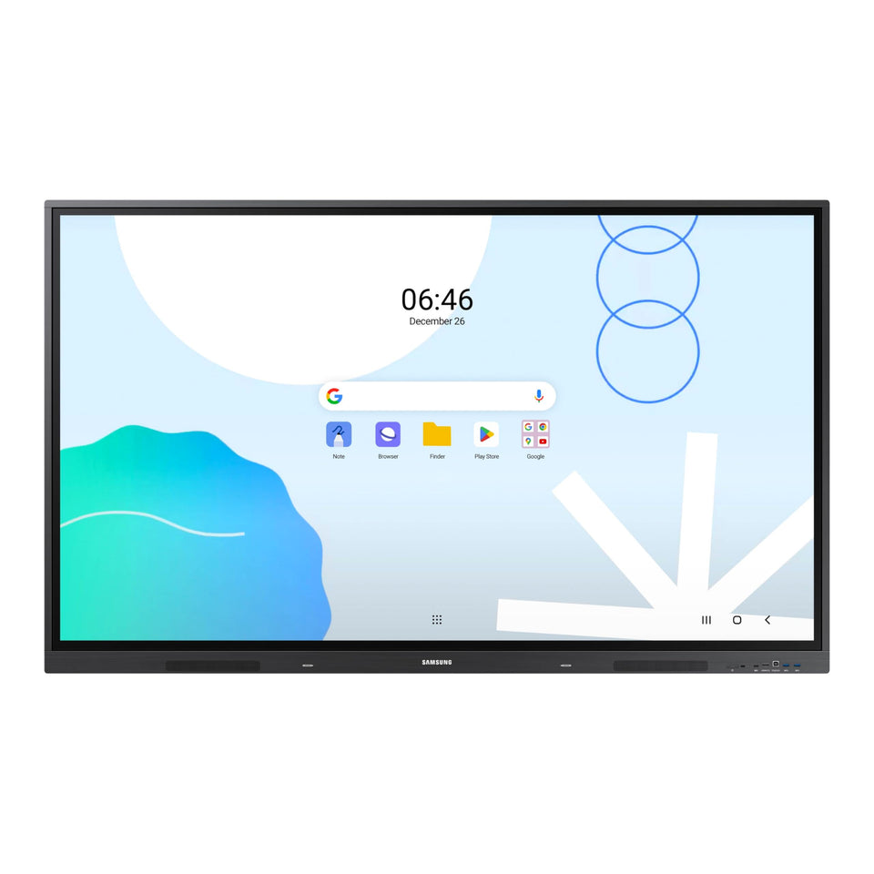 Samsung WAD 86-inch interactive display with dual pen for collaborative learning.