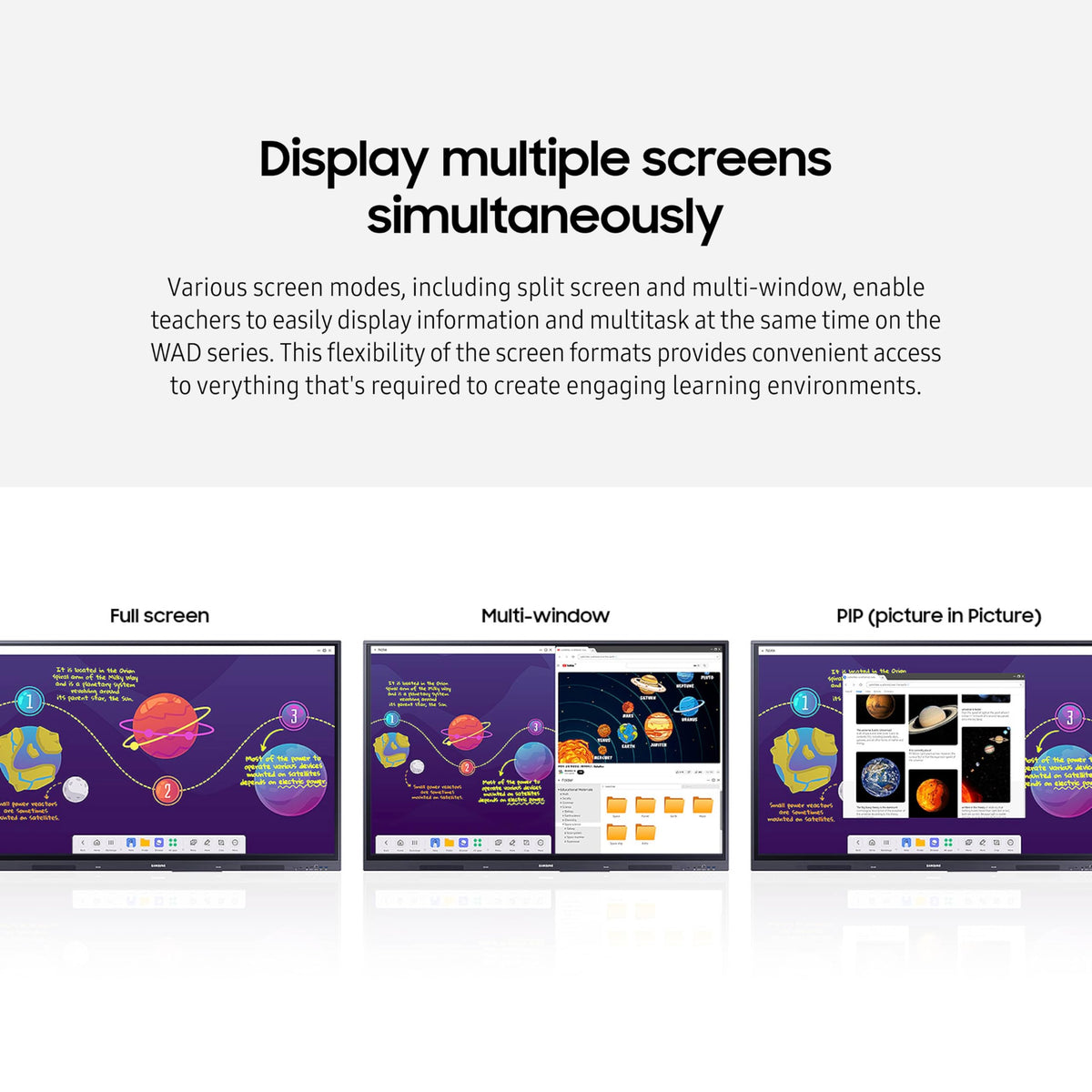 Samsung WAD HDMI-Out delivering interactive lessons to classroom projector.