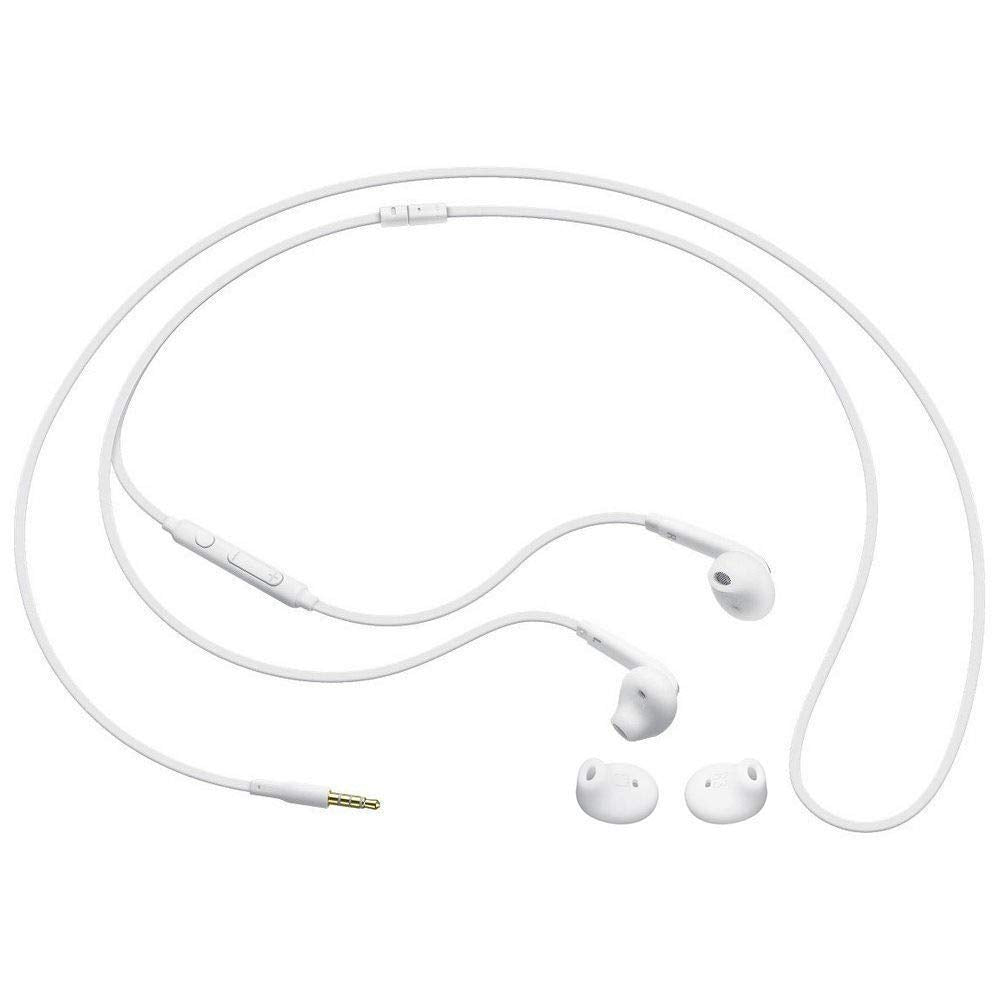 Samsung wired earbuds black velvet carrying pouch for secure travel storage.