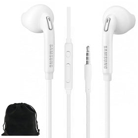 Samsung wired earbuds white front view for portable daily listening.