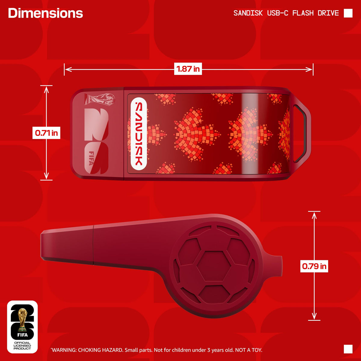 SANDISK Canada whistle design on drive highlighting collectible artwork